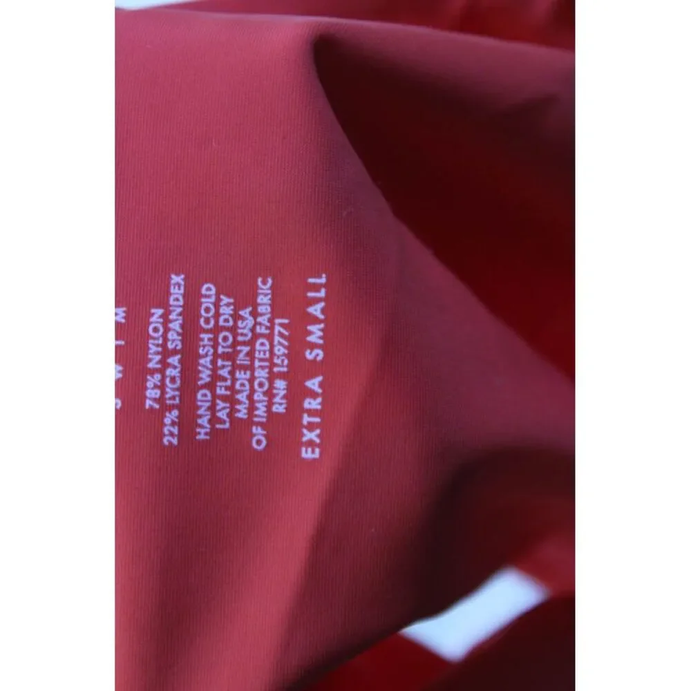 Jade Womens High Waisted Pull On Swim Bikini Bottom Orange Size XS